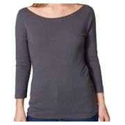 American Apparel Sheer Jersey 3/4 Sleeve Boat Neck
