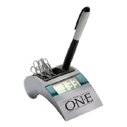 Executive Metal Desk Caddy Clock