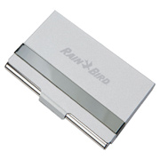 Silver Metal Card Case With Silver Strip