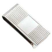 Silver Ribbed Money Clip