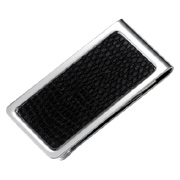 PVC Snake Skin Pattern Silver Stainless Money Clip