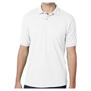 Hanes Adult 50/50 EcoSmart Jersey Knit Polo - White