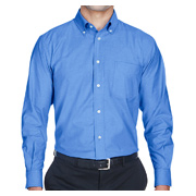 Harriton Men's Long-Sleeve Oxford With Stain-Release