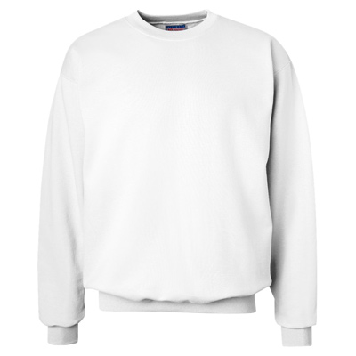 Hanes Adult Ultimate Cotton 90/10 Fleece Crew - White