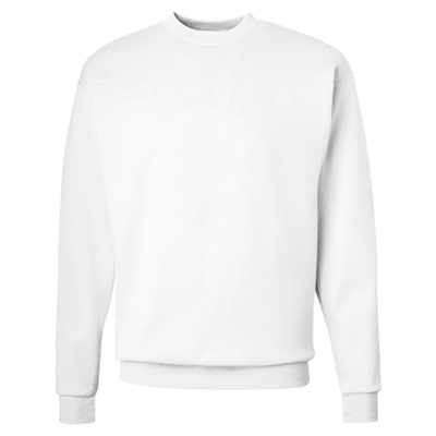 Hanes Unisex EcoSmart 50/50 Crewneck Sweatshirt - White