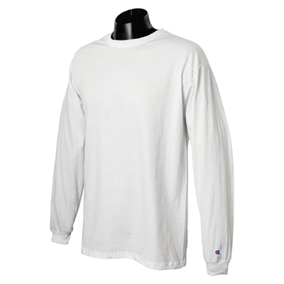 Champion 5.2 oz. Long-Sleeve Tagless T-Shirt - White