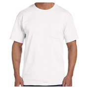 Fruit of the Loom Adult HD Cotton Pocket T-Shirt - White