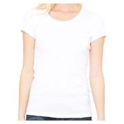 Bella + Canvas Ladies' Baby Rib Short-Sleeve Scoop Neck T-Shirt - White