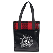 Buffalo Plaid Laminated Grocery Tote