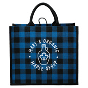 Buffalo Plaid Printed Jute Tote