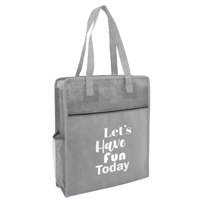 Color Basics Heathered Non-Woven Tote Bag