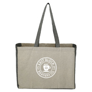 Recycled Cotton Contrast Side Shopper Tote