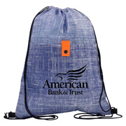 Blue Denim Drawstring Backpack