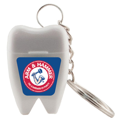 Tooth Shaped Dental Floss Key Chain