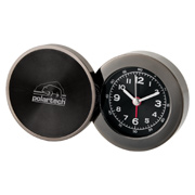 Black Gun Metal Round Alarm Clock