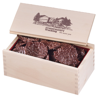 Chocolate Sea Salt Potato Chips in Wooden Collector's Box