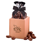 Hardwood Pen and Pencil Cup With Chocolate Covered Almonds