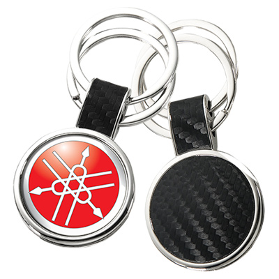 Domed Carbon-Round Key Chain