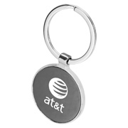 Round Black Metal Keychain