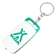 Two Tone Rectangular LED Flashlight With Split Key Ring