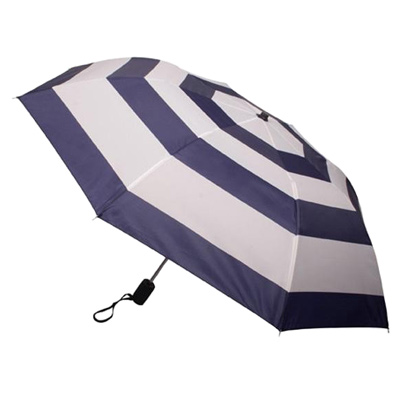 Nautical Stripe Auto Open Folding Umbrella