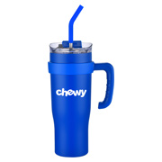 40 oz. Double Wall Stainless Steel Tumbler With Removable Handle and Silicone Straw