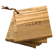 4 Piece Natural Wood Coaster Set