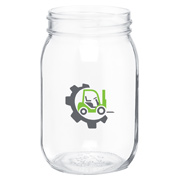 16 oz. Glass Mason Drinking Jar With Threaded Top