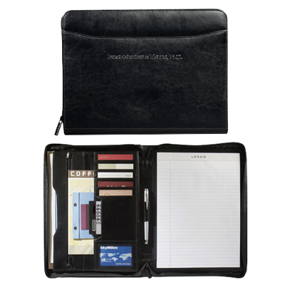 Renaissance Leather Zippered Padfolio