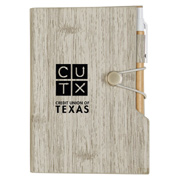 Woodgrain Look Notebook With Sticky Notes And Flags