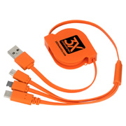 3-in-1 Retractable Noodle Cable With Type C USB