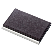 Leatherette Metal Card Case With Magnetic Lid