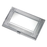 Deco Trimmed Silver Card Case