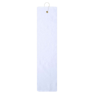 Diamond Collection Golf Towel With Tri-Fold Grommet - White