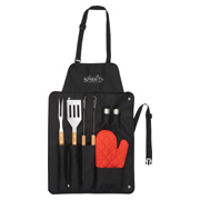 BBQ Now Apron and 7 Piece BBQ Set