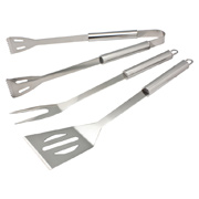 3-Piece Stainless Steel BBQ Tool Set