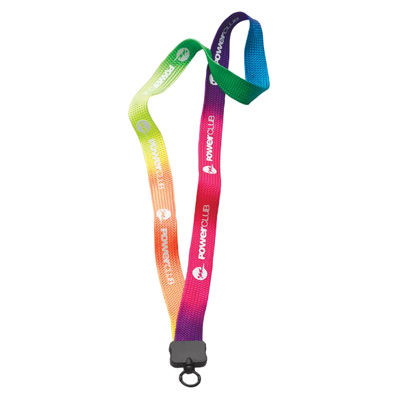 3/4" Tie-Dye Lanyard With Plastic Clamshell  and O-Ring