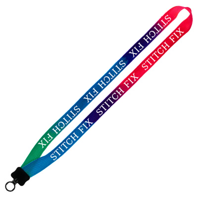 3/4" Tie-Dye Lanyard With Plastic Clamshell  and O-Ring